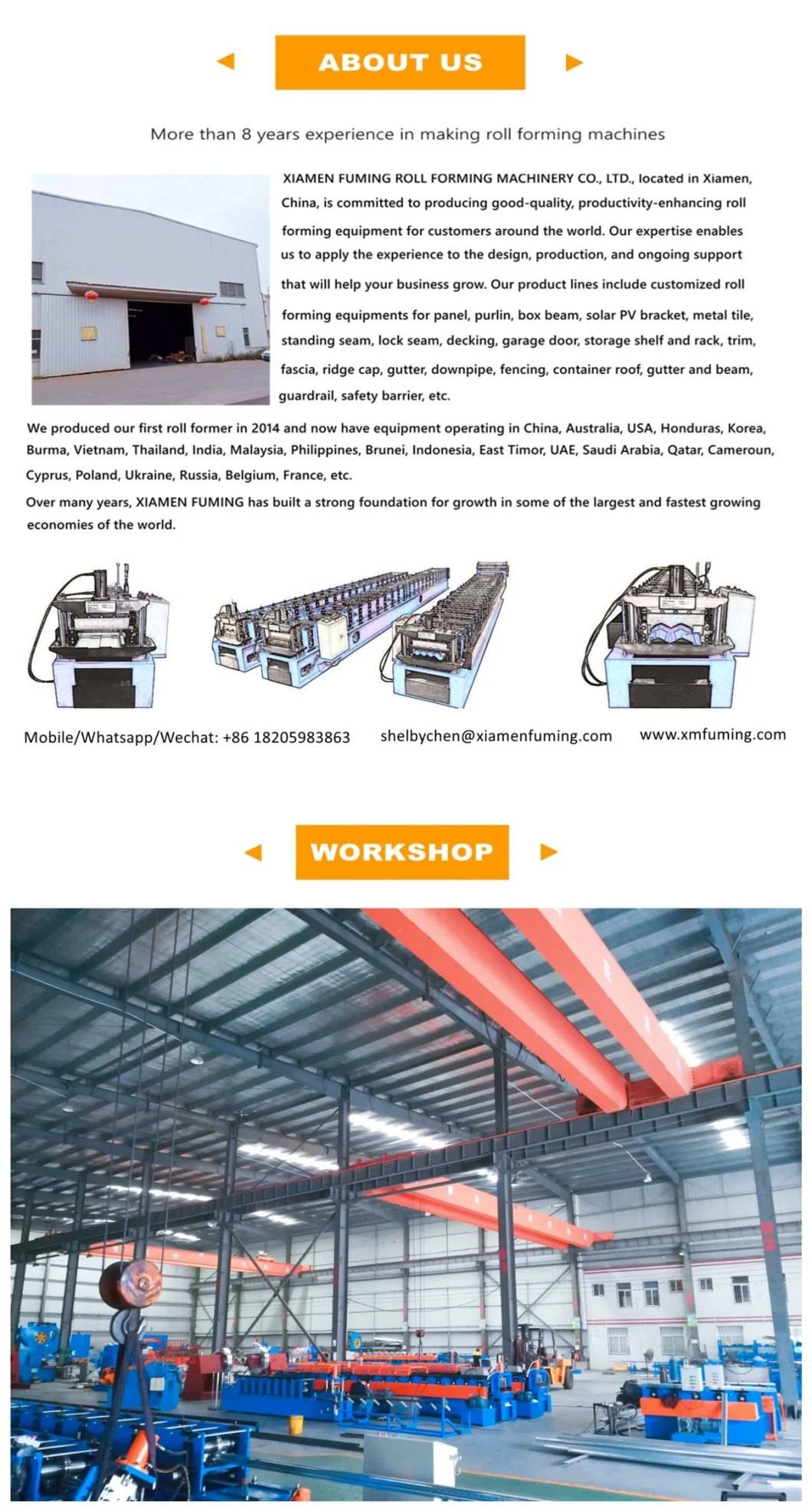 Container Gi, PPGI, Cold Rolled Steel, Hot Steel Rollformer Warehouse Storage System